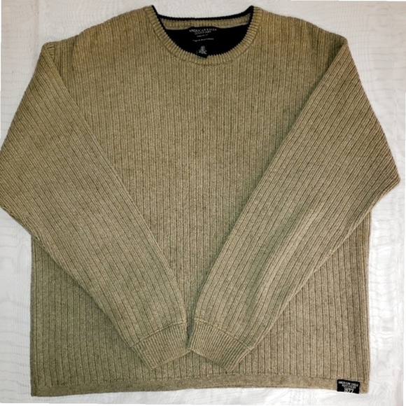 American Eagle Outfitters Other - American Eagle Tan w/blue trim Sweater X-LARGE